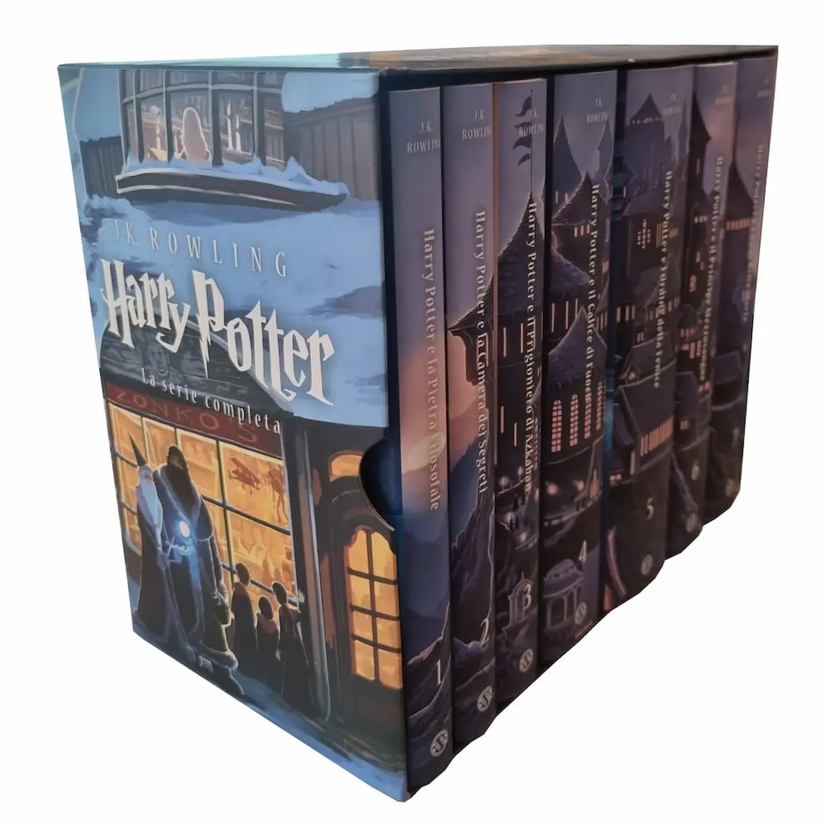 Cofanetto completo della saga di Harry Potter in edizione italiana, contenente i sette libri di J.K. Rowling
