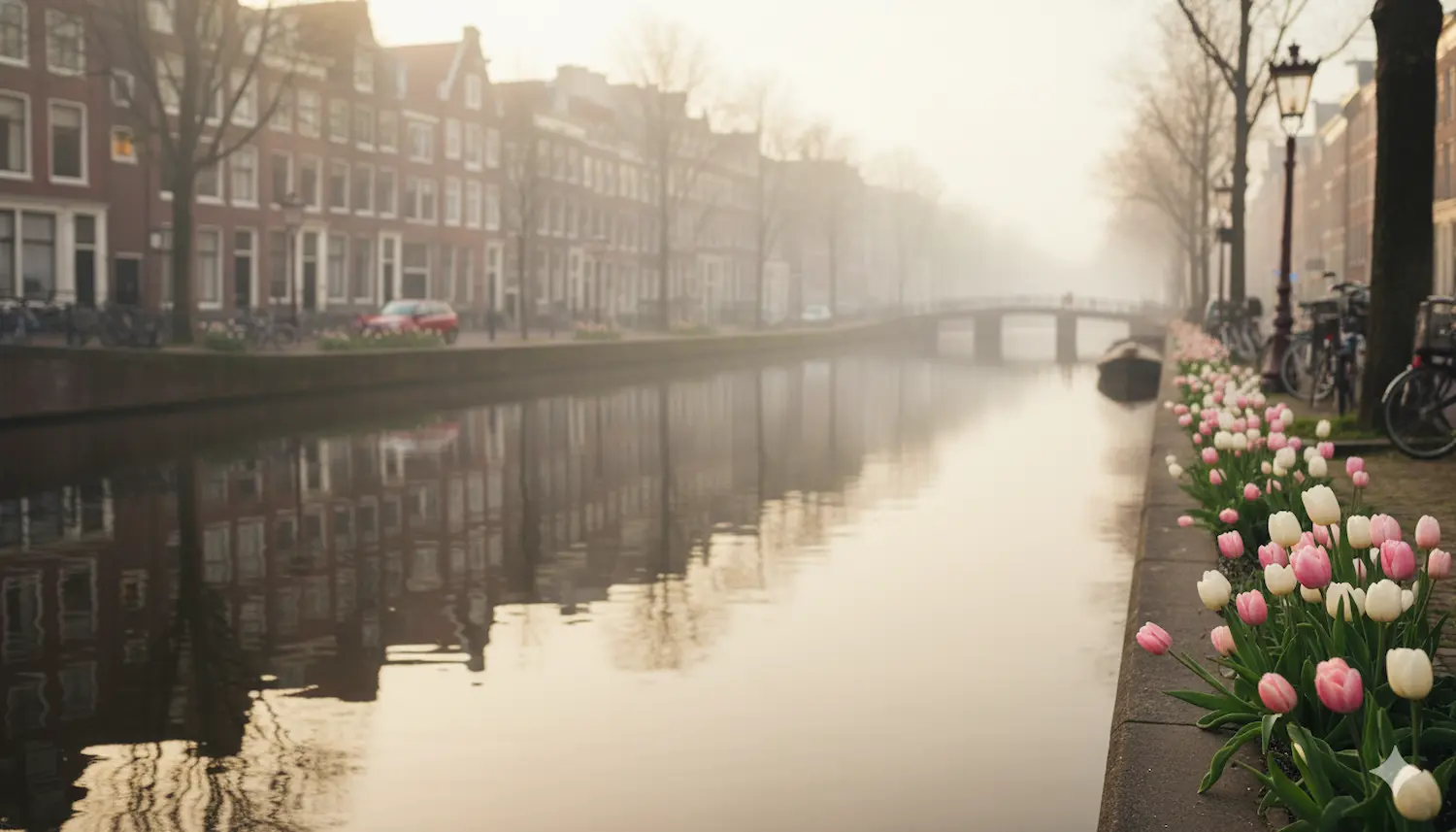 Amsterdam marzo 2026: canali e primi tulipani nei giardini