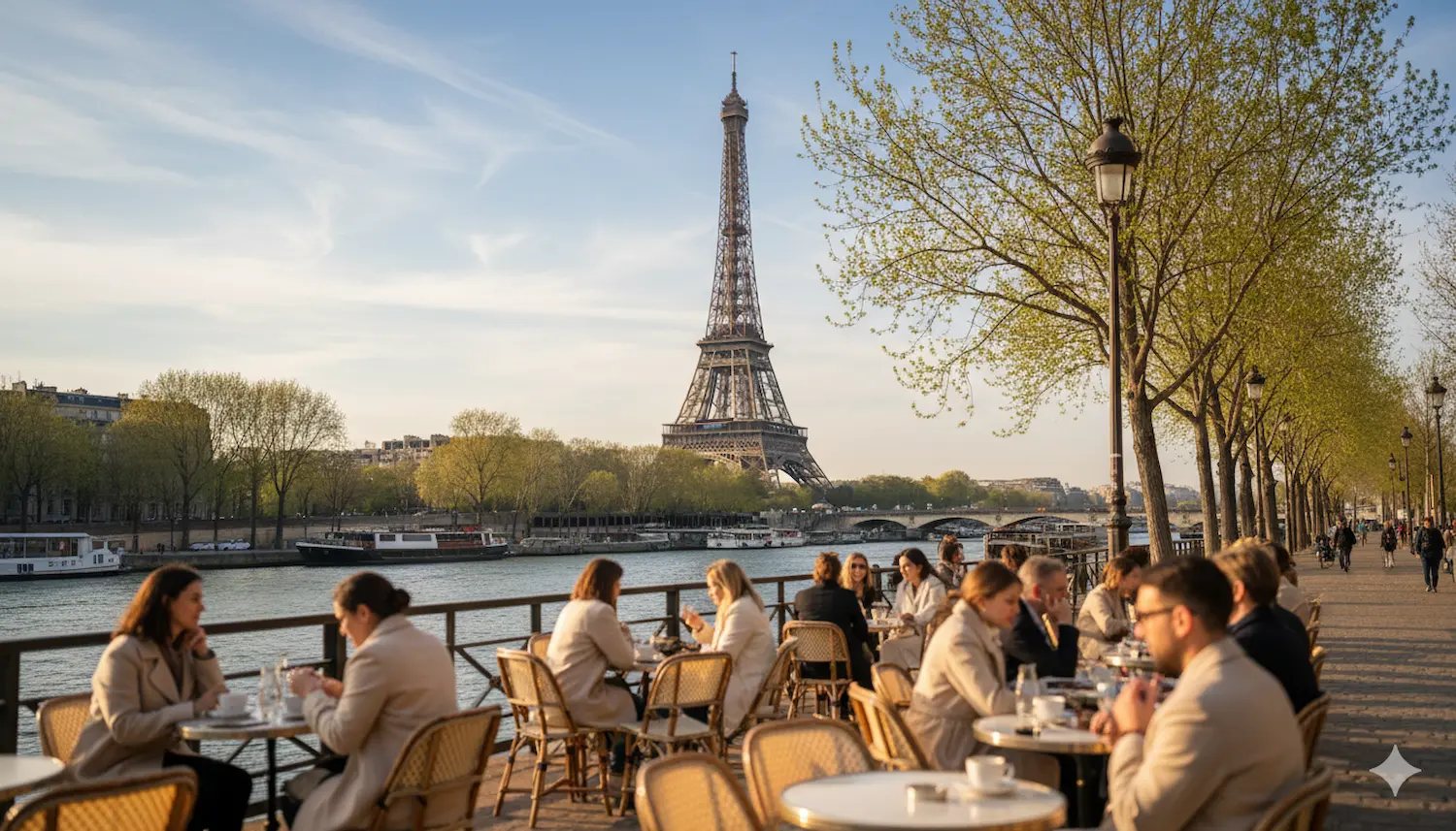 Parigi a marzo 2026: passeggiata lungo la Senna con primi café en terrasse