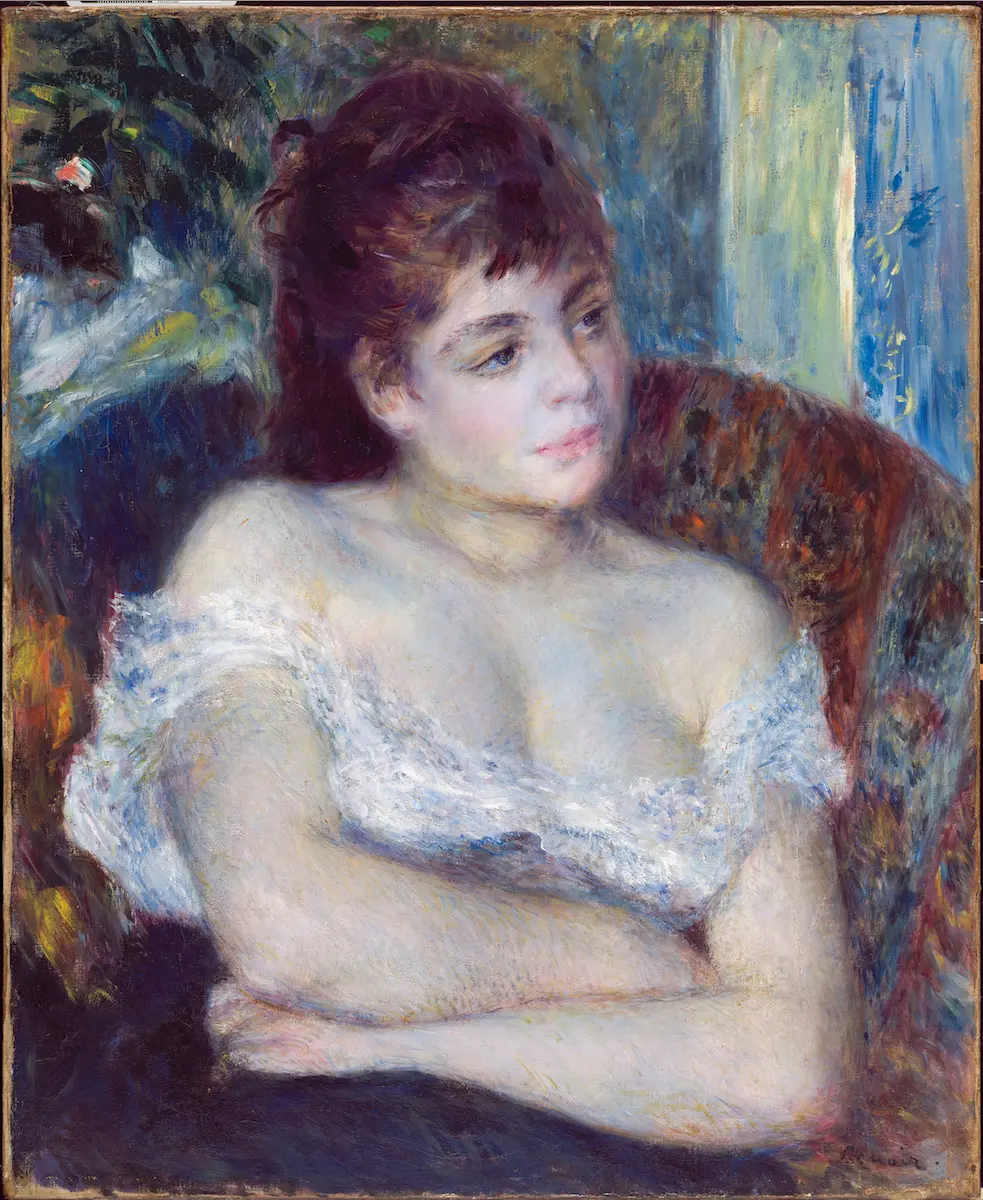 Donna in poltrona, Pierre-Auguste Renoir, 1874 ca., olio su tela, Impressionismo francese