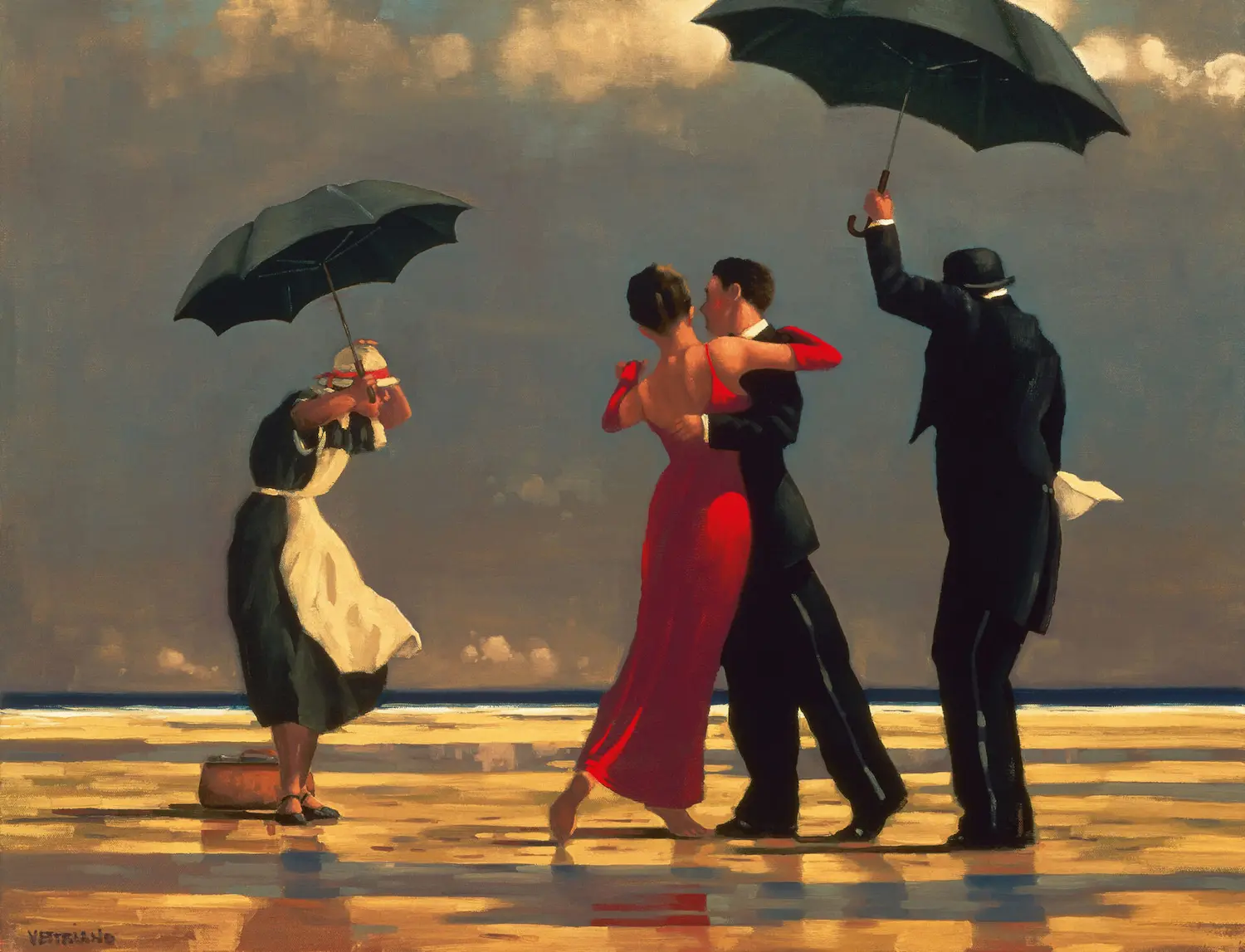 The Singing Butler, Jack Vettriano, 1992, opera su carta museale, mostra Roma Palazzo Velli 2026