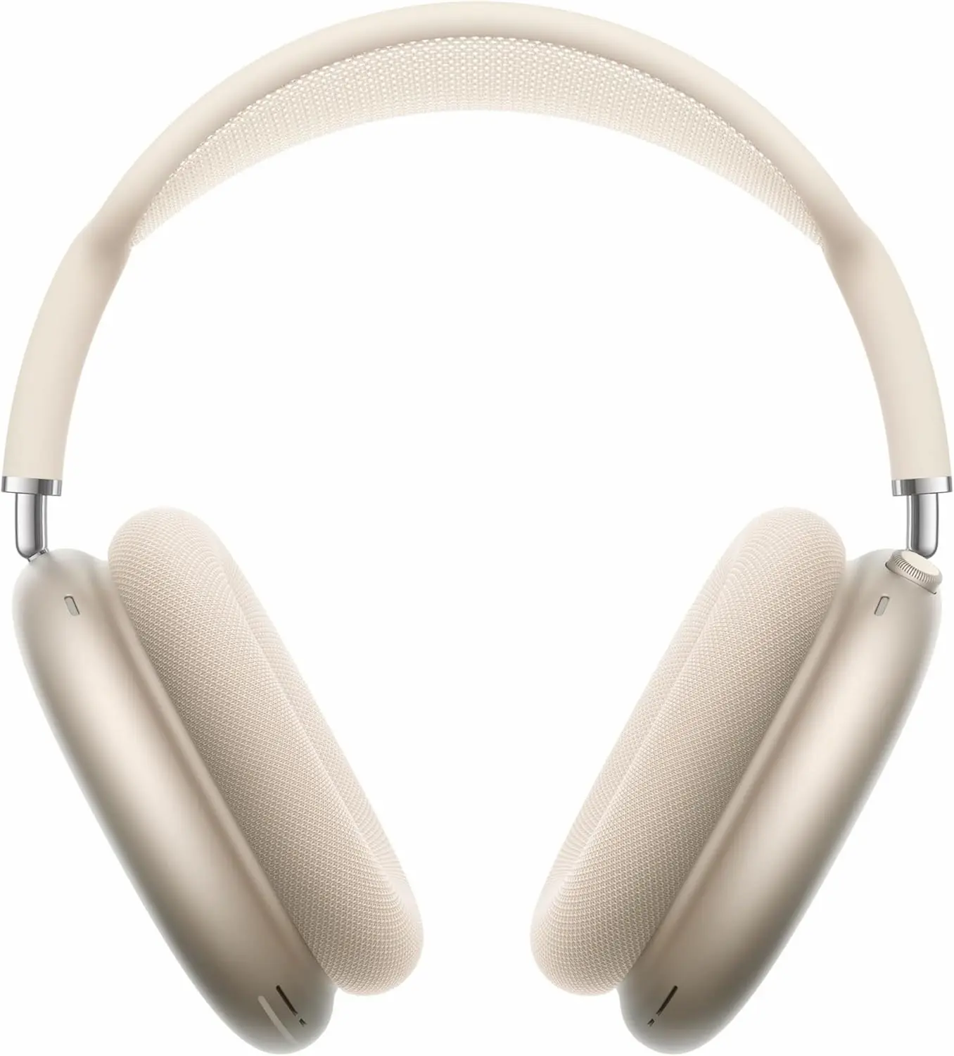 Apple AirPods Max cuffie bluetooth di lusso color starlight, archetto in mesh intrecciata e padiglioni in alluminio anodizzato