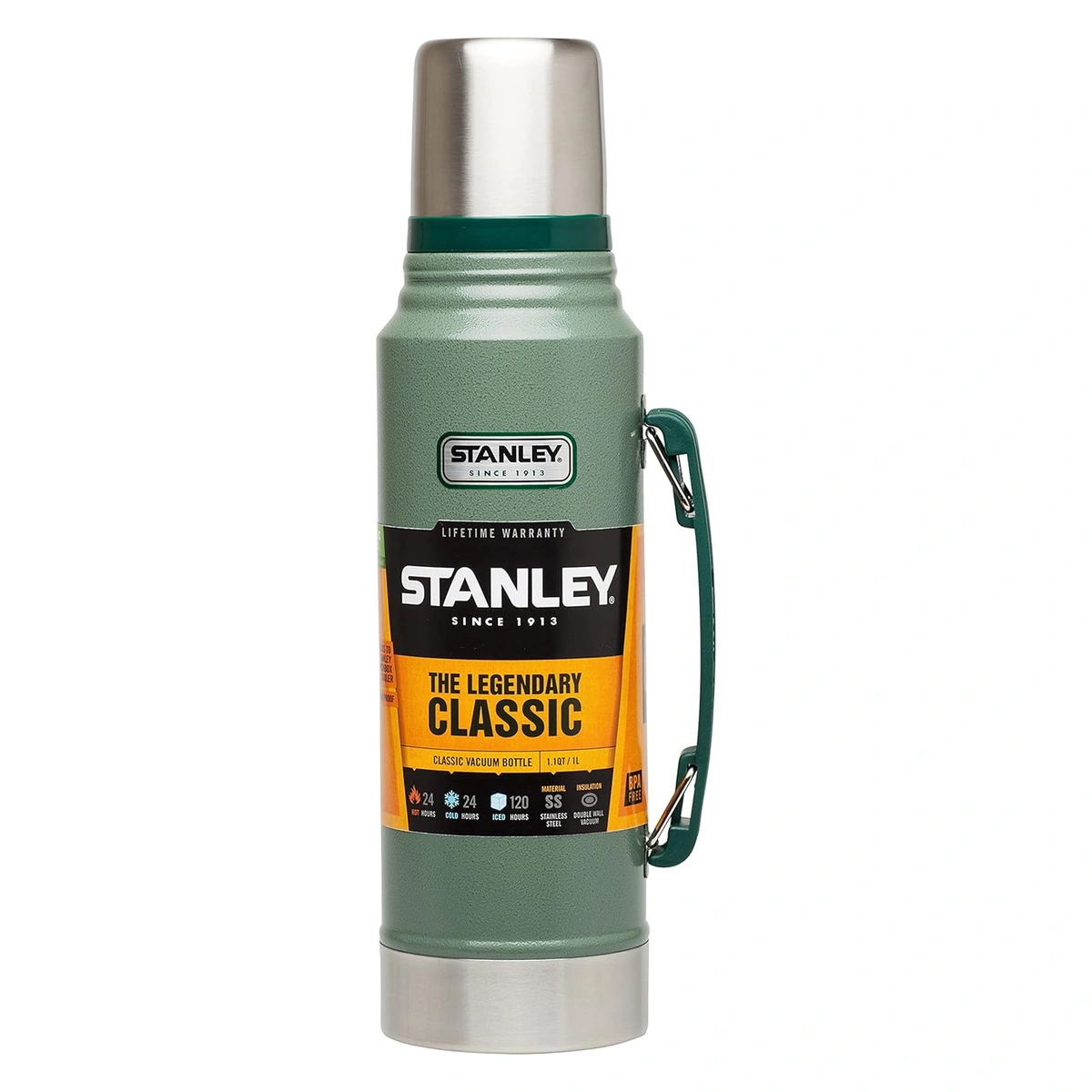 Stanley Classic Legendary da 1 litro verde con tappo bicchiere e manico laterale