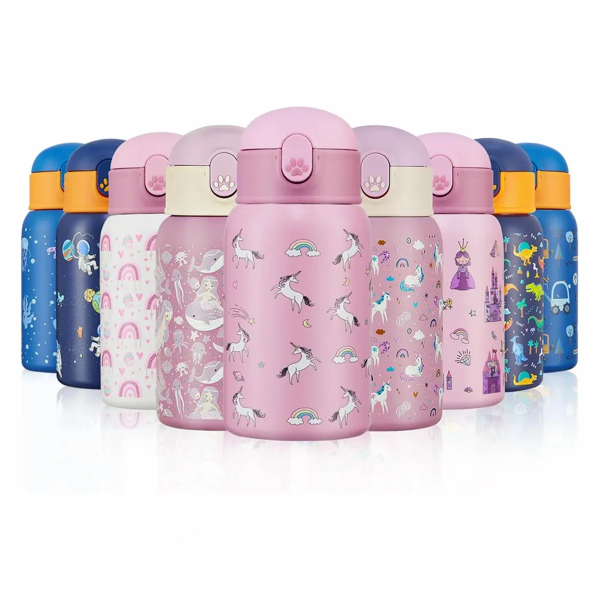 Borracce Autsel da 400 ml con cannuccia per bambini