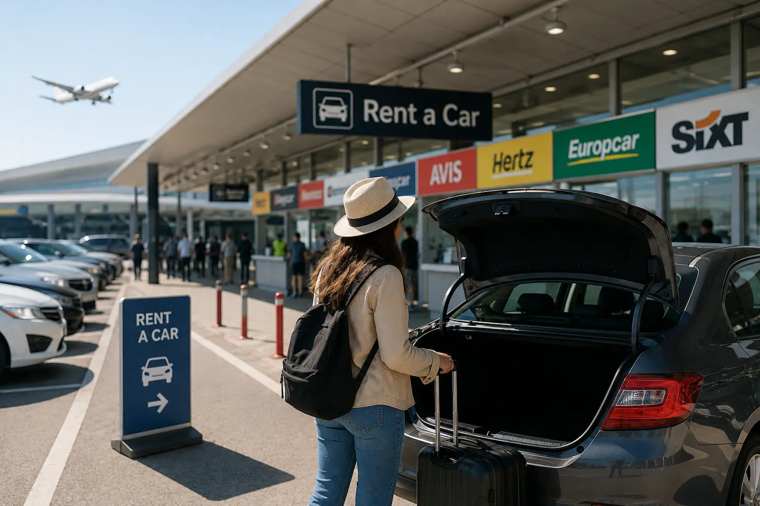 Ritiro di un’auto a noleggio in aeroporto per un viaggio in Sicilia