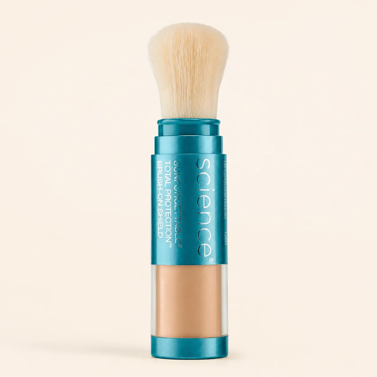 Colorescience SPF 50 in polvere con pennello per ritoccare la protezione solare sopra il make-up