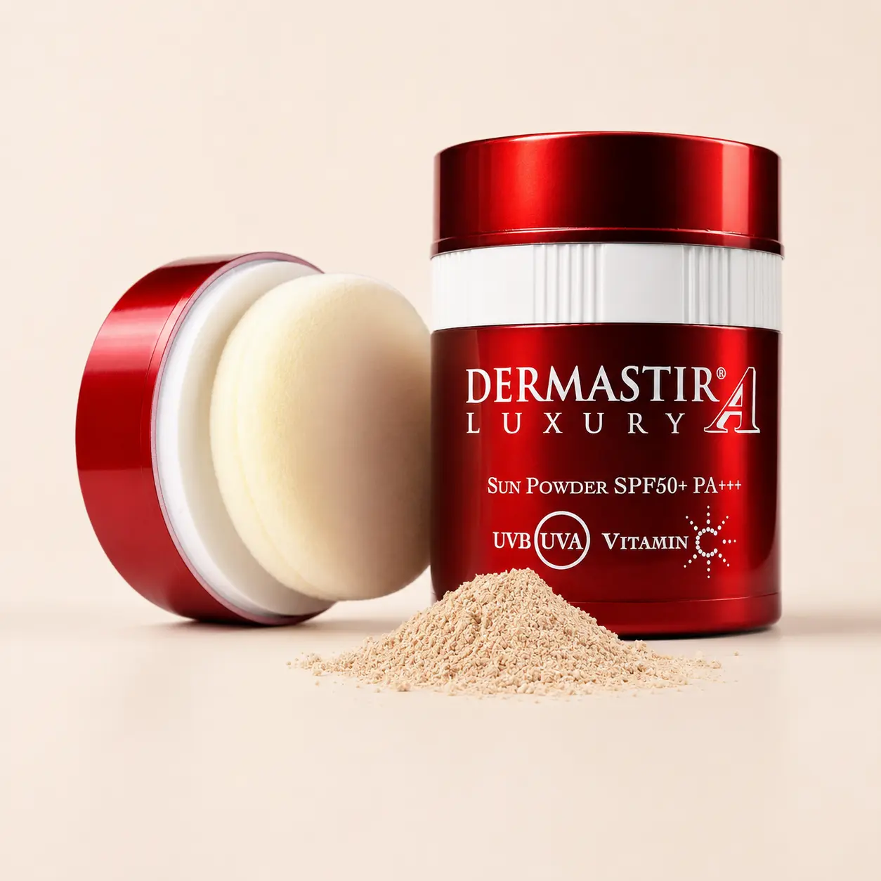 Dermastir cipria solare SPF 50+ in polvere per ritoccare la protezione e opacizzare il viso