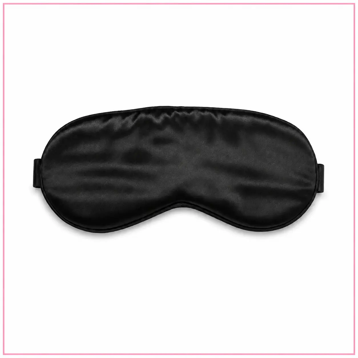 Blissy maschera per dormire in seta nera su sfondo bianco