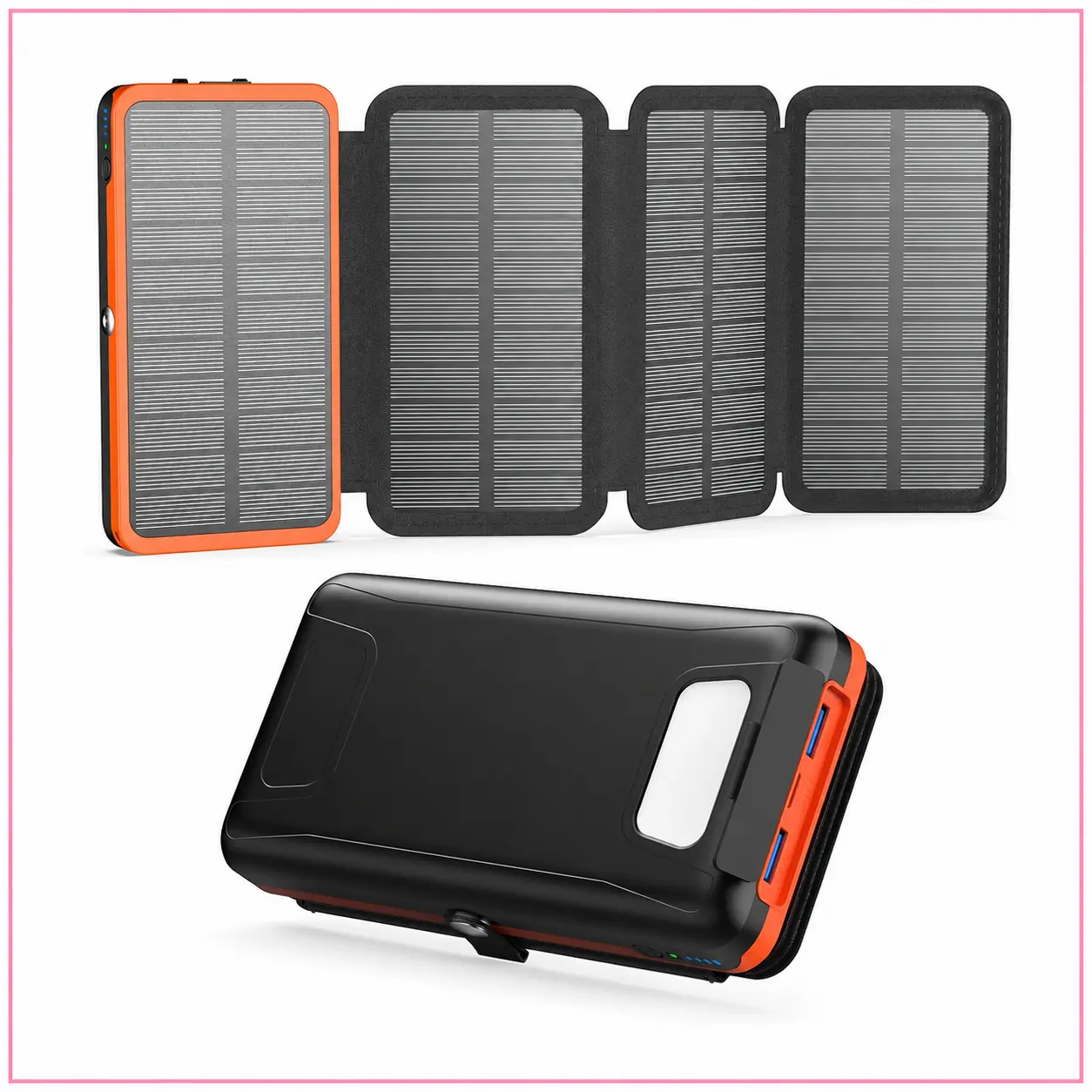 Power bank solare A ADDTOP 20000mAh con pannelli pieghevoli per campeggio e viaggi outdoor