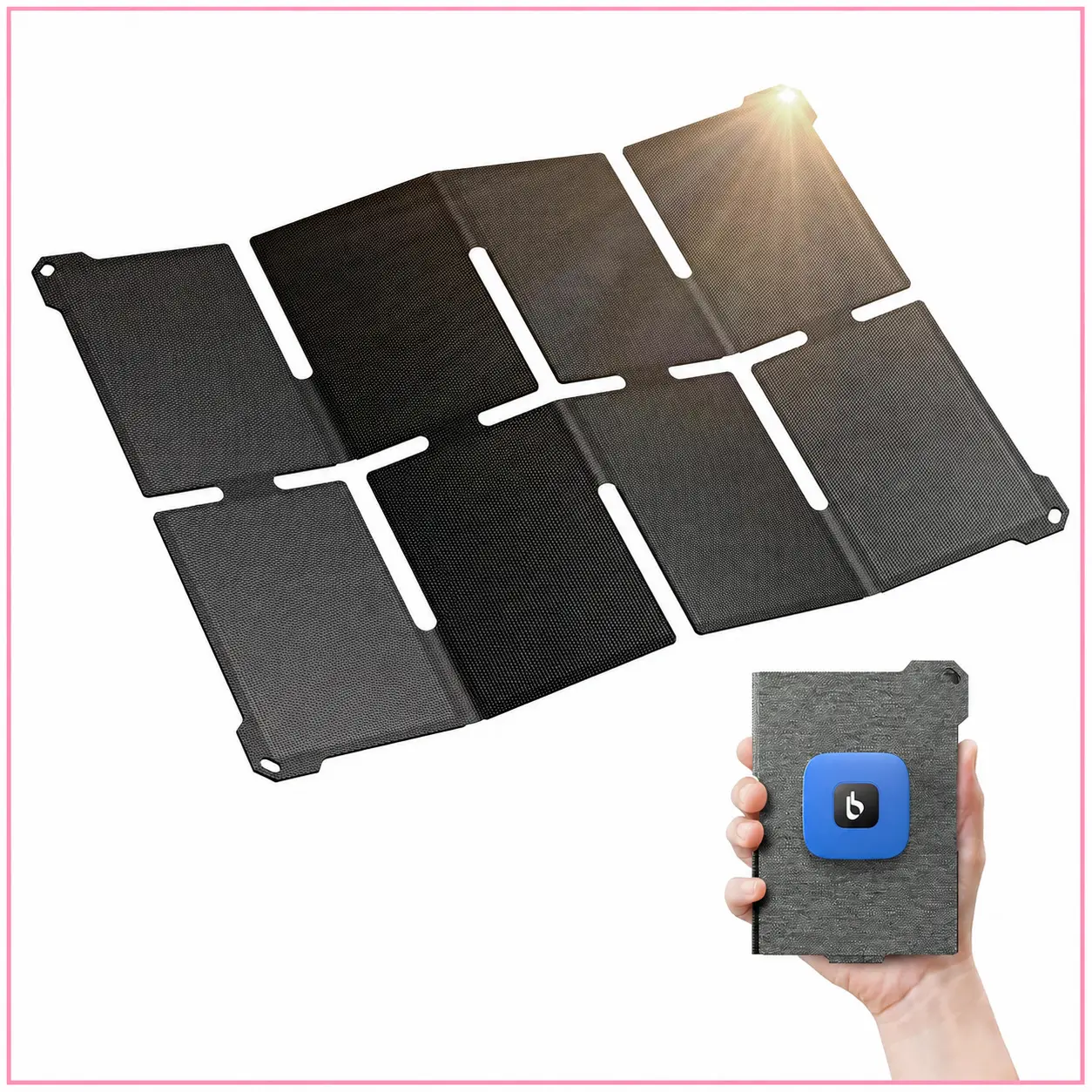 Pannello solare portatile BigBlue Mini 25W pieghevole per smartphone, trekking e campeggio