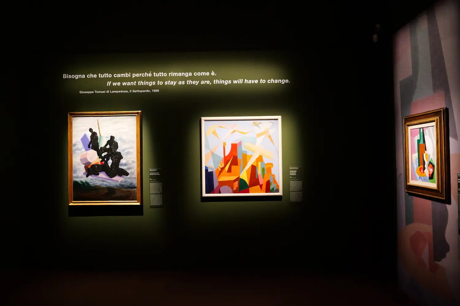 Opere delle avanguardie nell’allestimento di Novecento italiano a Palazzo Bonaparte