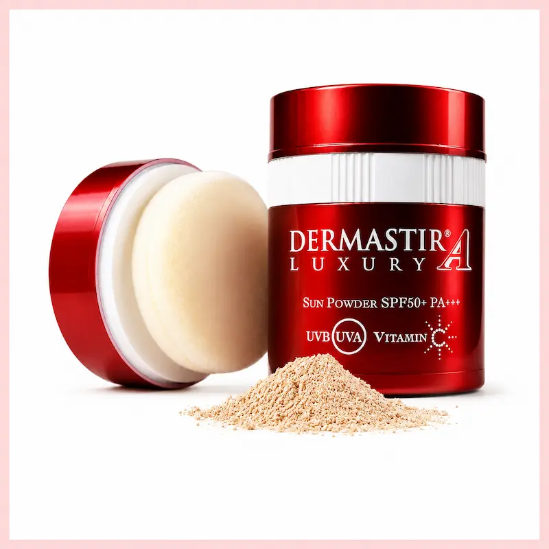 Dermastir Sun Powder SPF 50+ PA+++, cipria solare opacizzante con applicatore e polvere libera