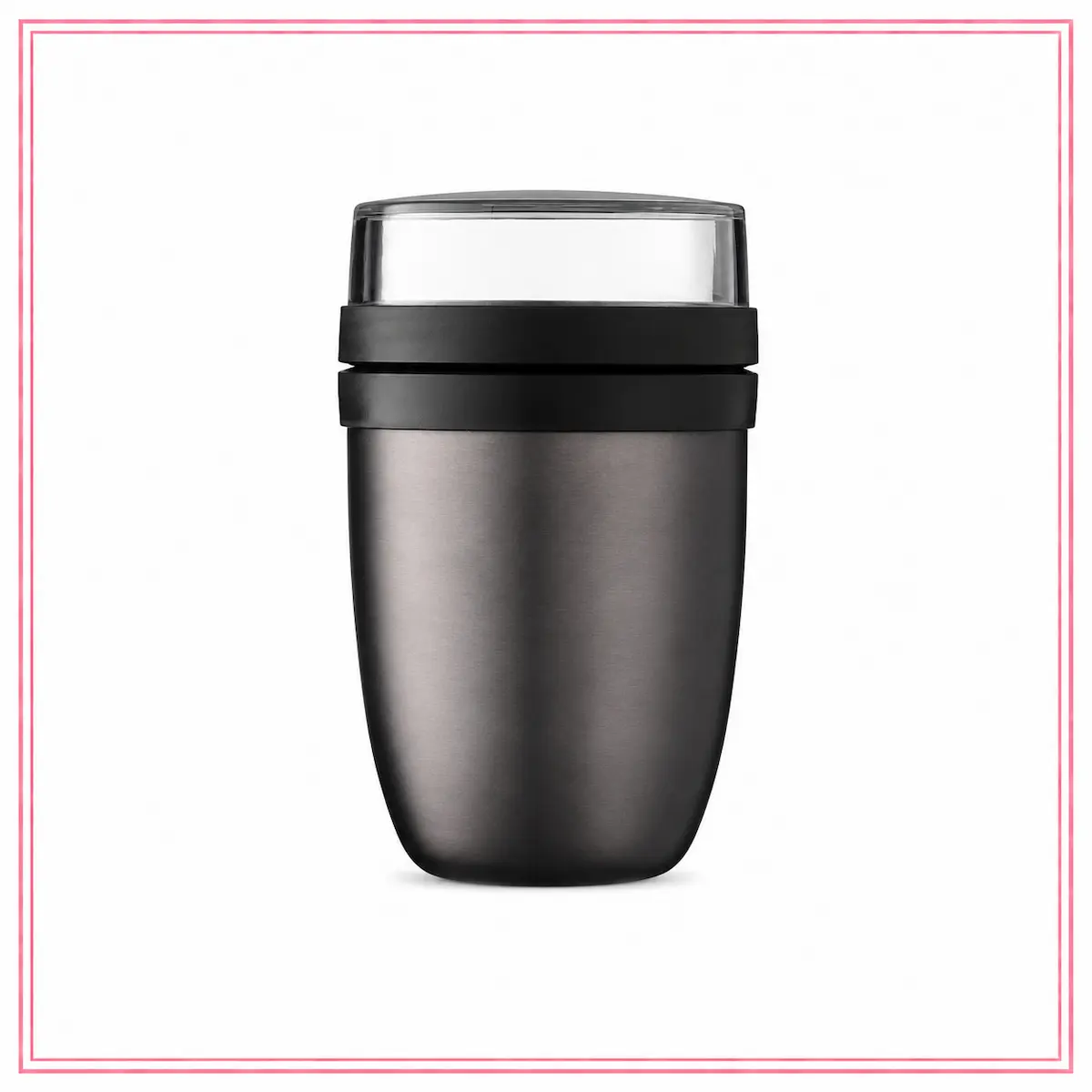 Mepal Insulated Lunch Pot Ellipse 500 + 200 ml Titanium, porta pranzo termico con due contenitori