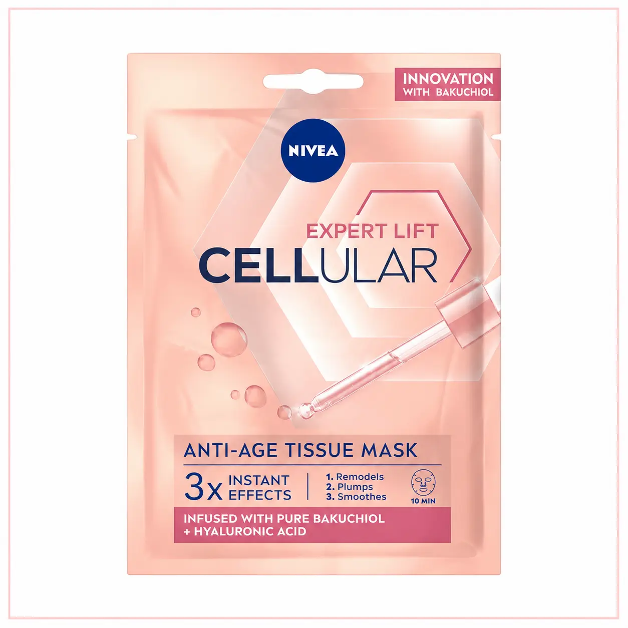 NIVEA Cellular Expert Lift maschera viso anti-age con bakuchiol e acido ialuronico per pelle matura