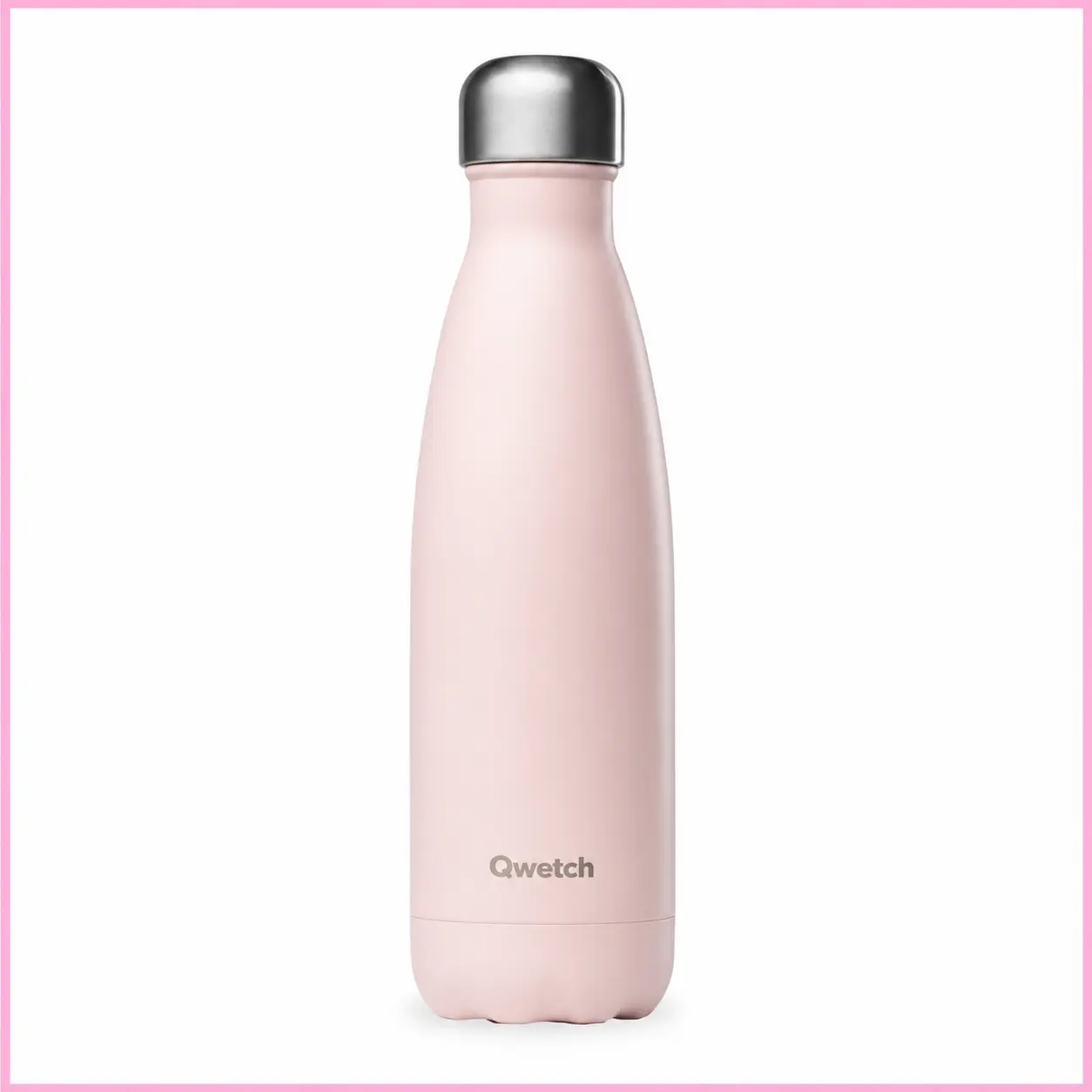 Qwetch Originals 500 ml, borraccia termica in acciaio inox rosa pastello