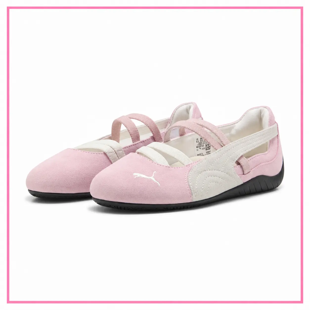 PUMA Speedcat Ballet rosa cipria con dettagli bianco crema e suola nera, sneakerina donna di tendenza
