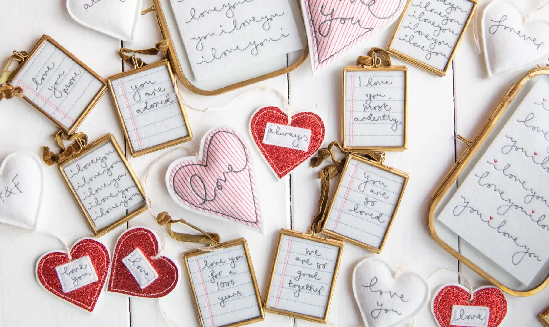 Hand made embroidered valentine's gifts
