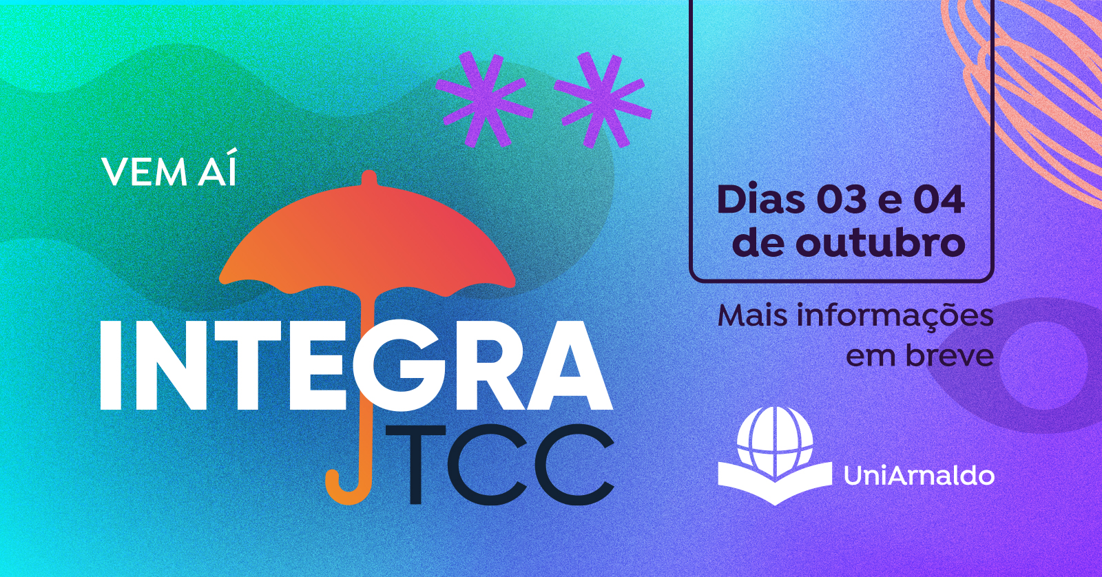 O UniArnaldo realiza, nos dias 3 e 4 de outubro de 2025, a primeira edição do Integra TCC, um evento acadêmico que nasce do protagonismo dos estudantes de Psicologia e da coordenação científica da professora Priscilla Ohno. Com foco nas Terapias Cognitivas e Contextuais, o encontro propõe um espaço inovador de formação prática, integração entre áreas e diálogo entre diferentes perspectivas clínicas.