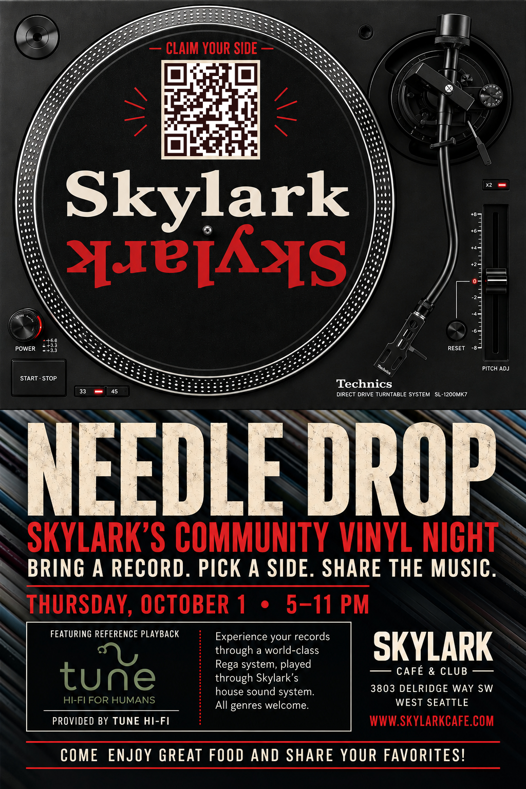 Needle Drop: Skylark's Monthly Community Listening Party at Skylark Cafe & Club