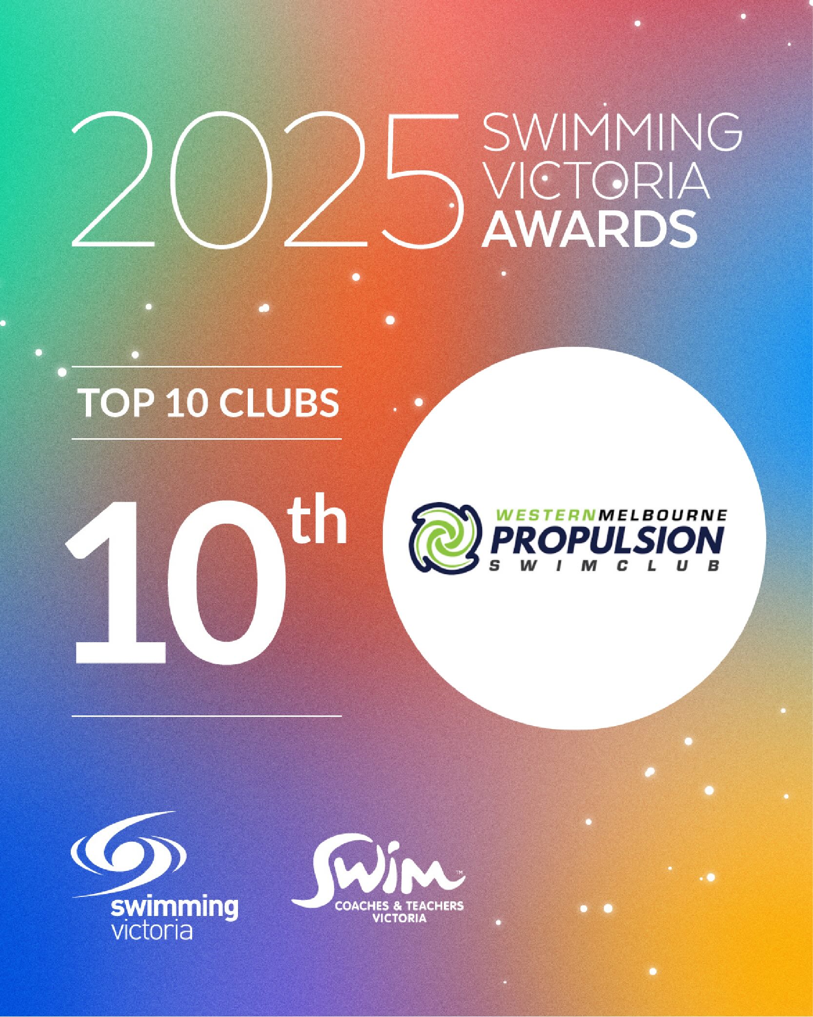 2025 Swimming Victoria Award 10th Place Banner
