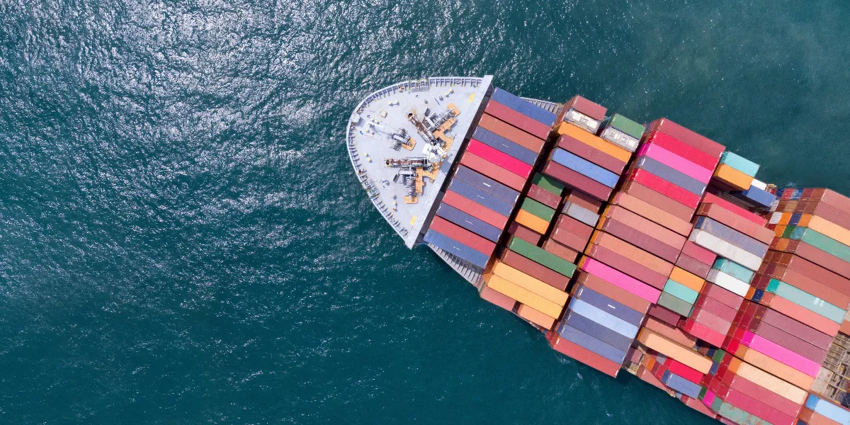 Cargo vessel viewed from above