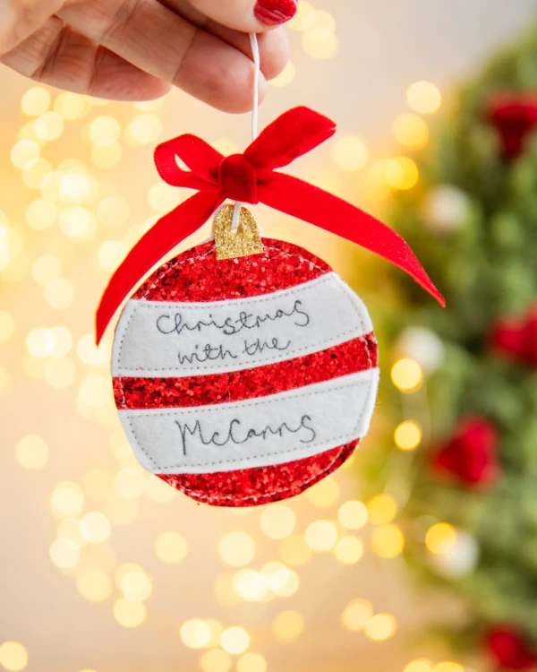 Personalised round baubles 