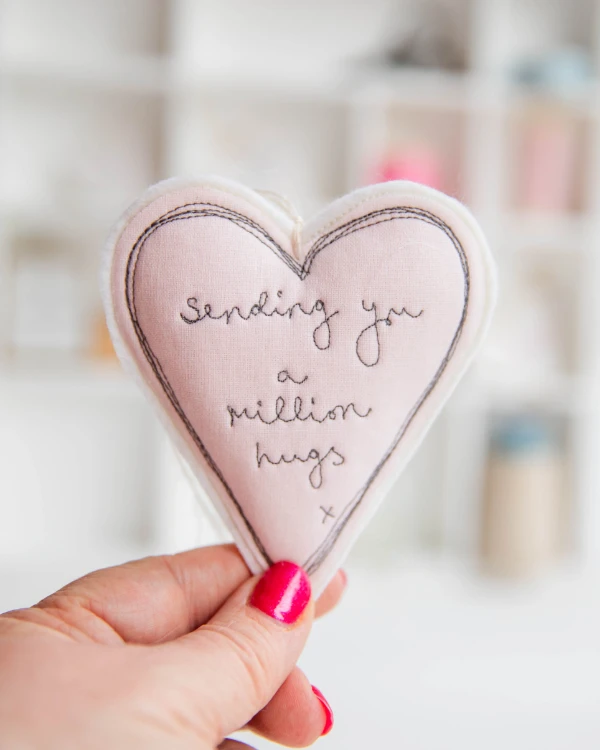 pink embroidered hearts