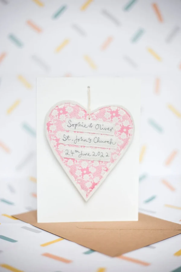 Personalised wedding cards with keepsake