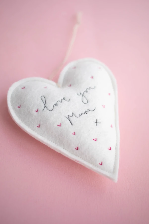 Personalised embroidered heart
