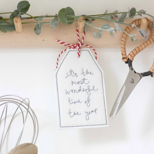 Embroidered gift tags 