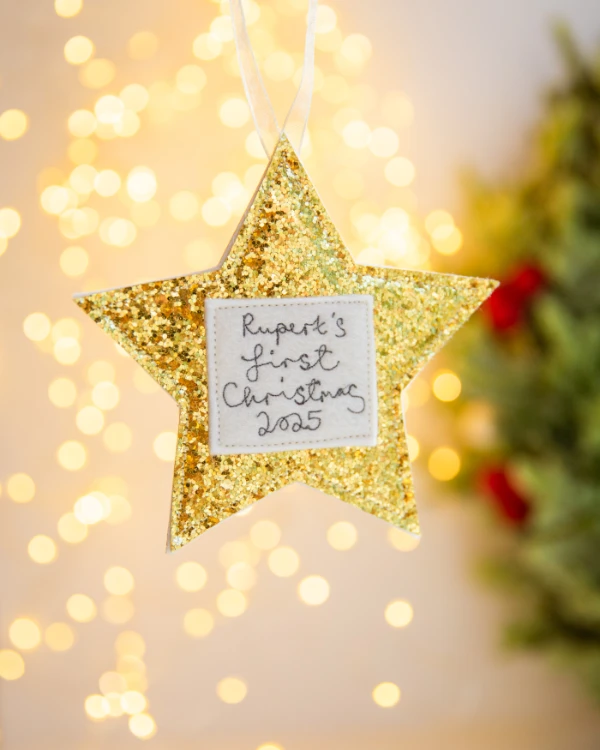 Babies First Christmas - Personalised Star Decoration