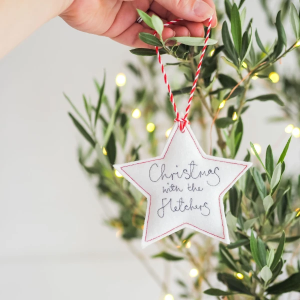 White Family Christmas Star Decoration