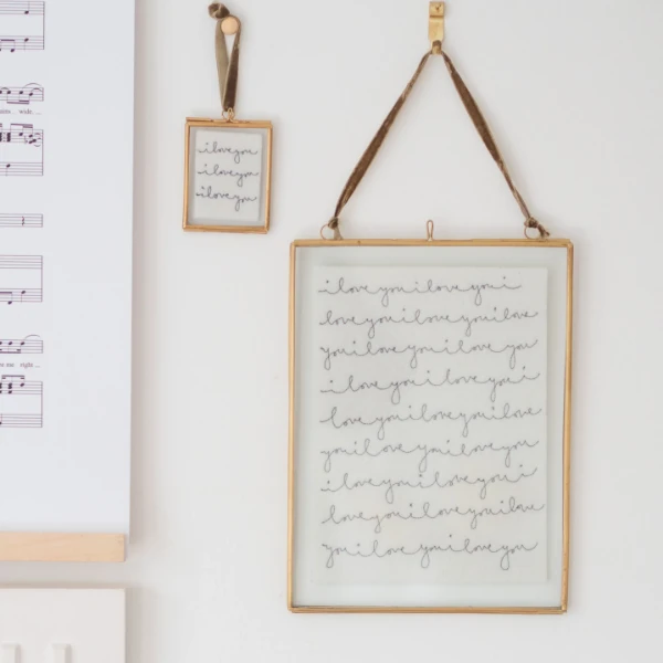 I love you framed embroidery 