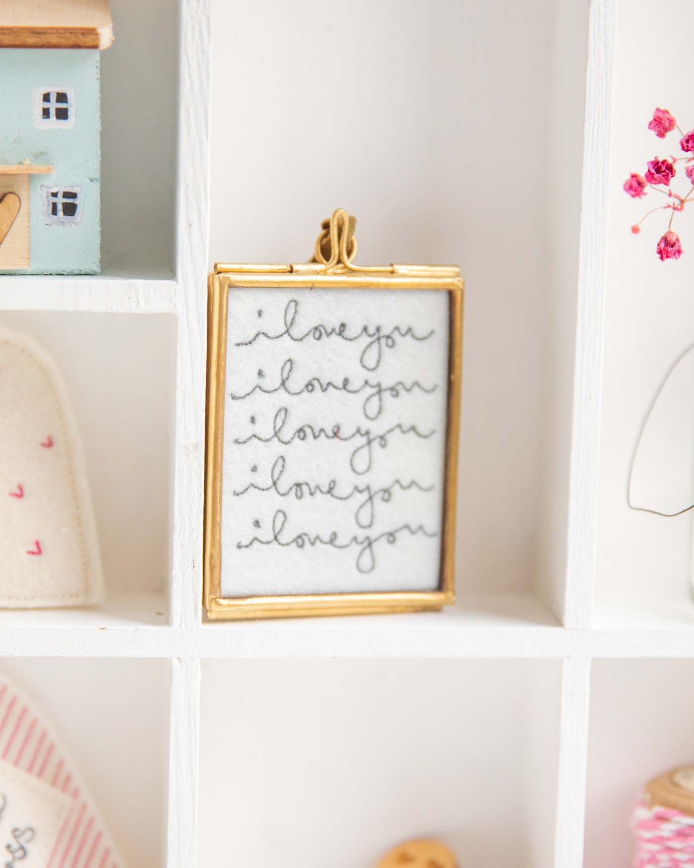 tiny i love you embroidery 