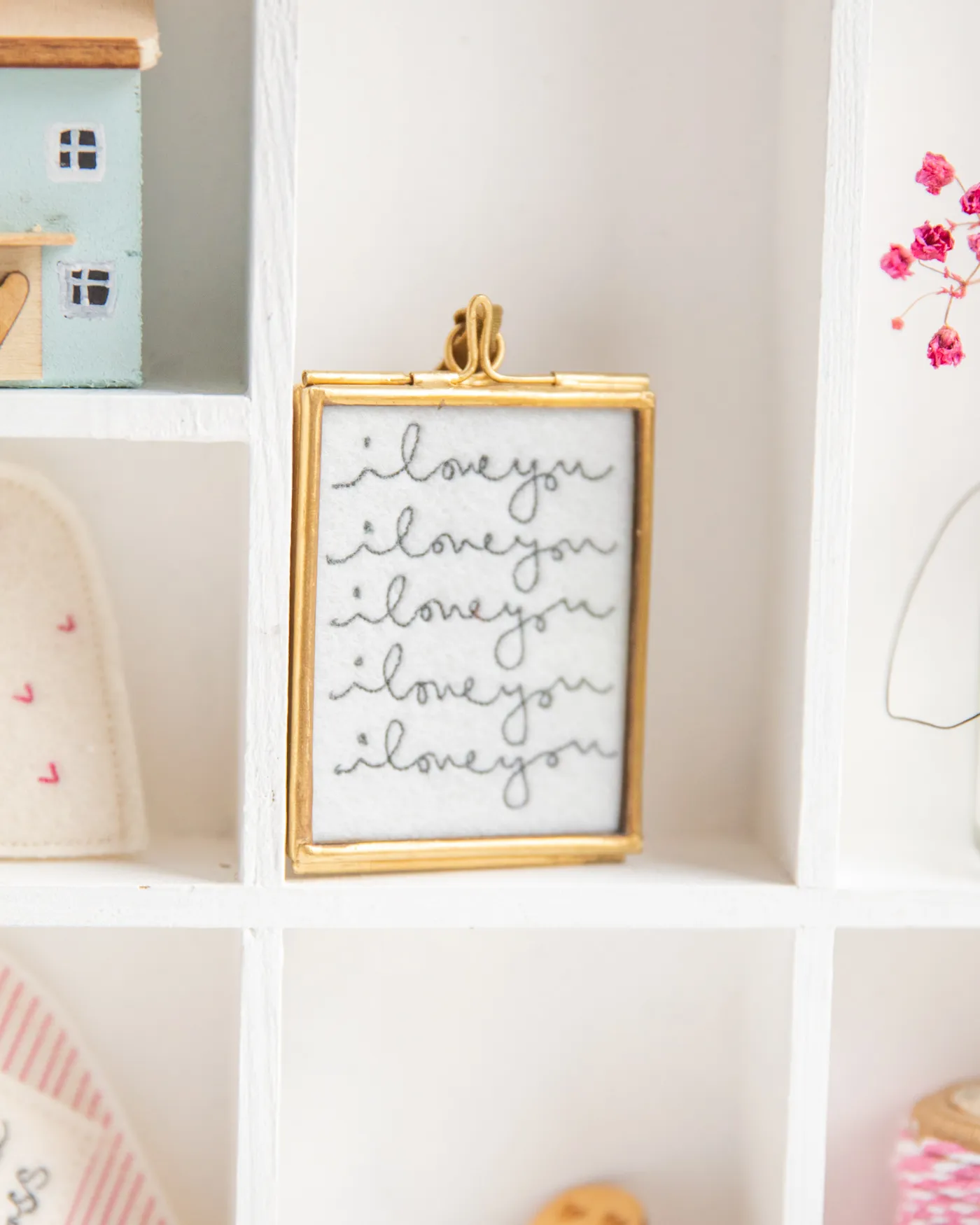 tiny i love you embroidery 