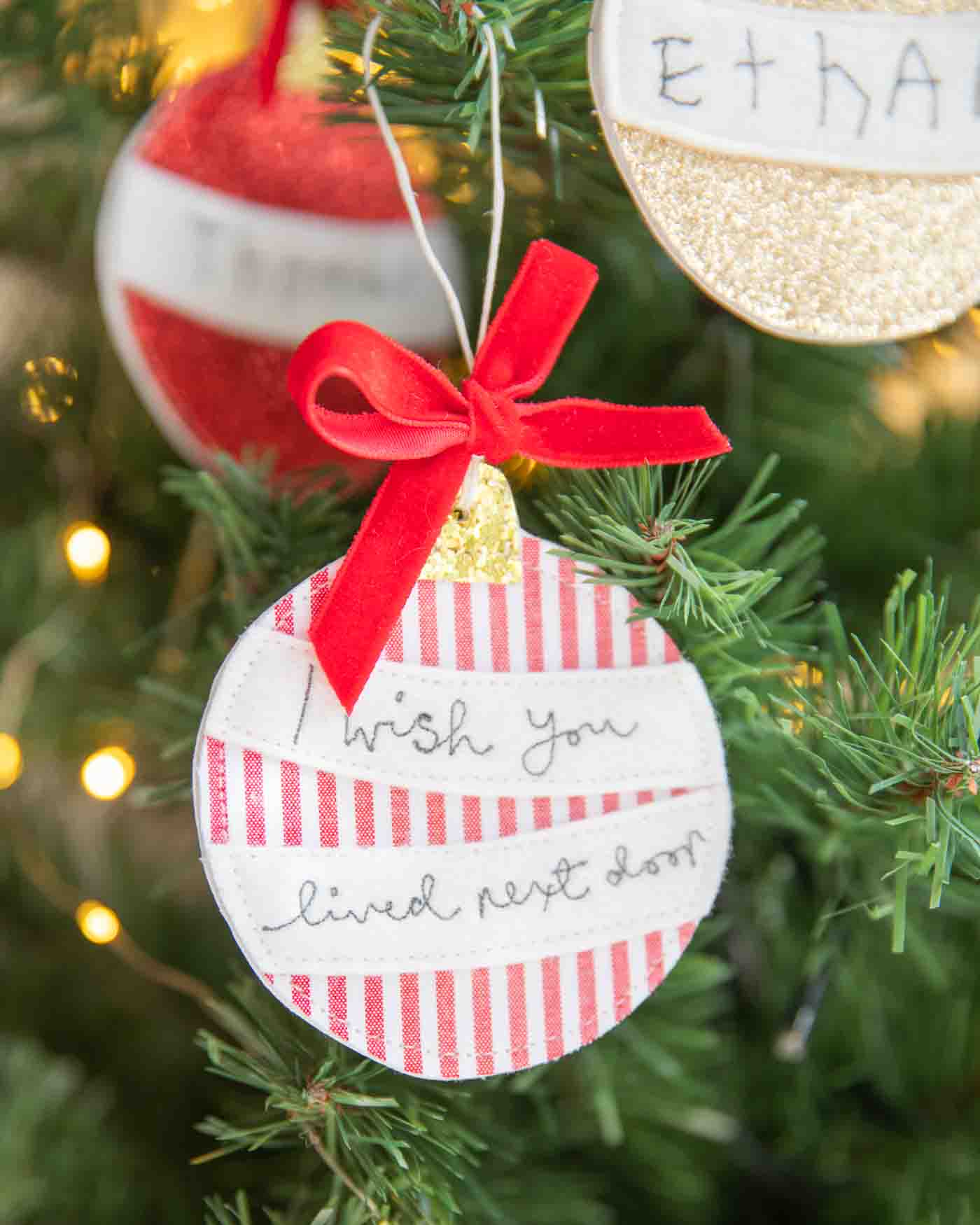 I wish you lived next door bauble 