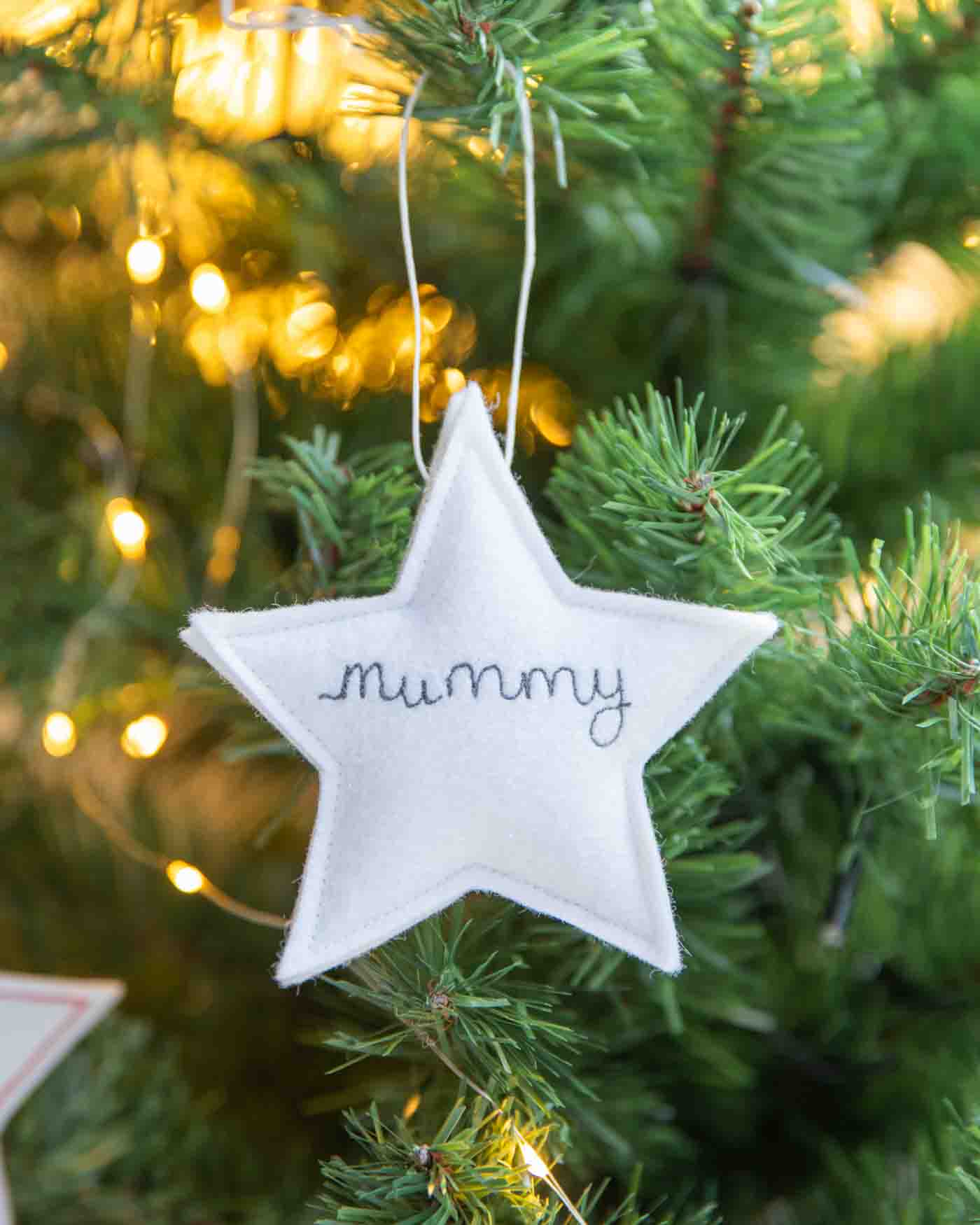White star decoration with your handwriting 