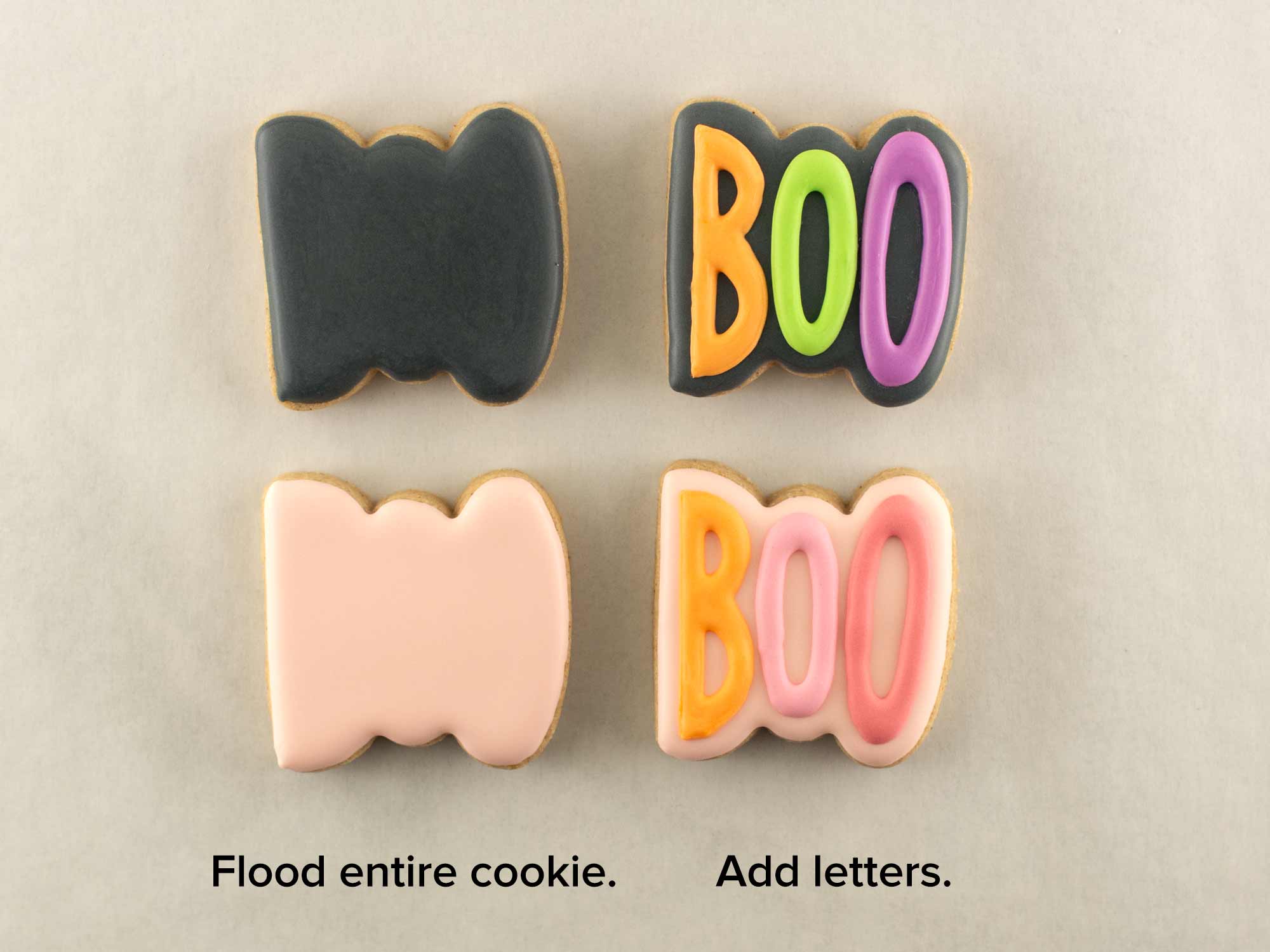Halloween boo cookie with royal icing
