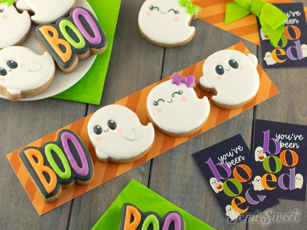 Beginner-Friendly Ghost Cookie Tutorial: Easy 4-Piece “BOO” Halloween Cookie Set