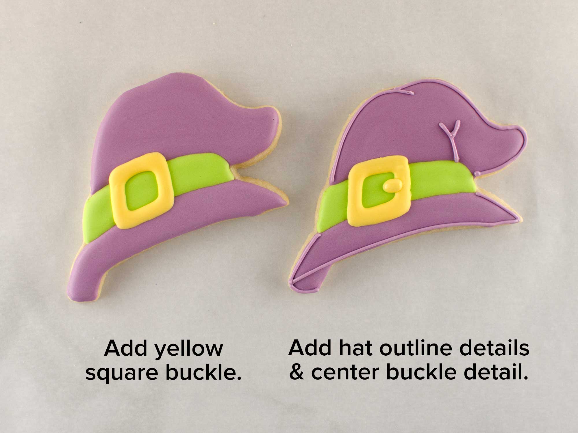 cat witch hat cookie step 2