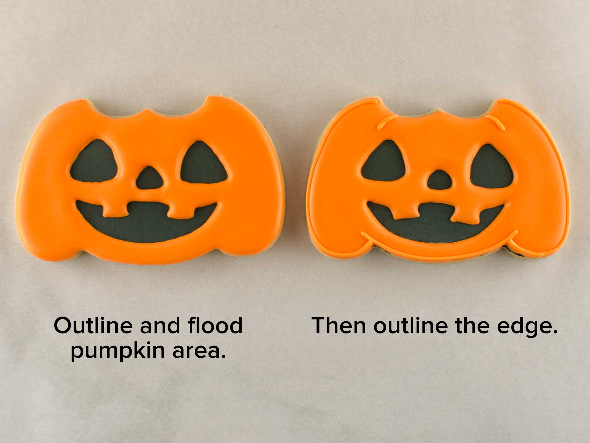 jack-o-lantern cookies step 3
