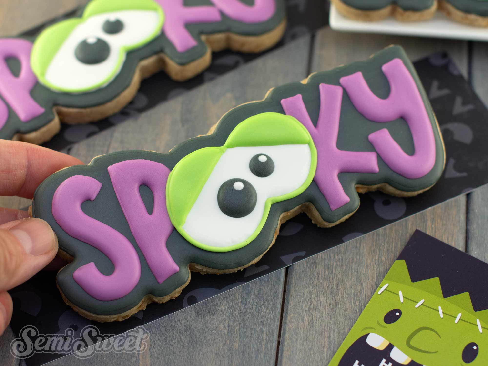 Spooky Word with Eyes Halloween Cookie