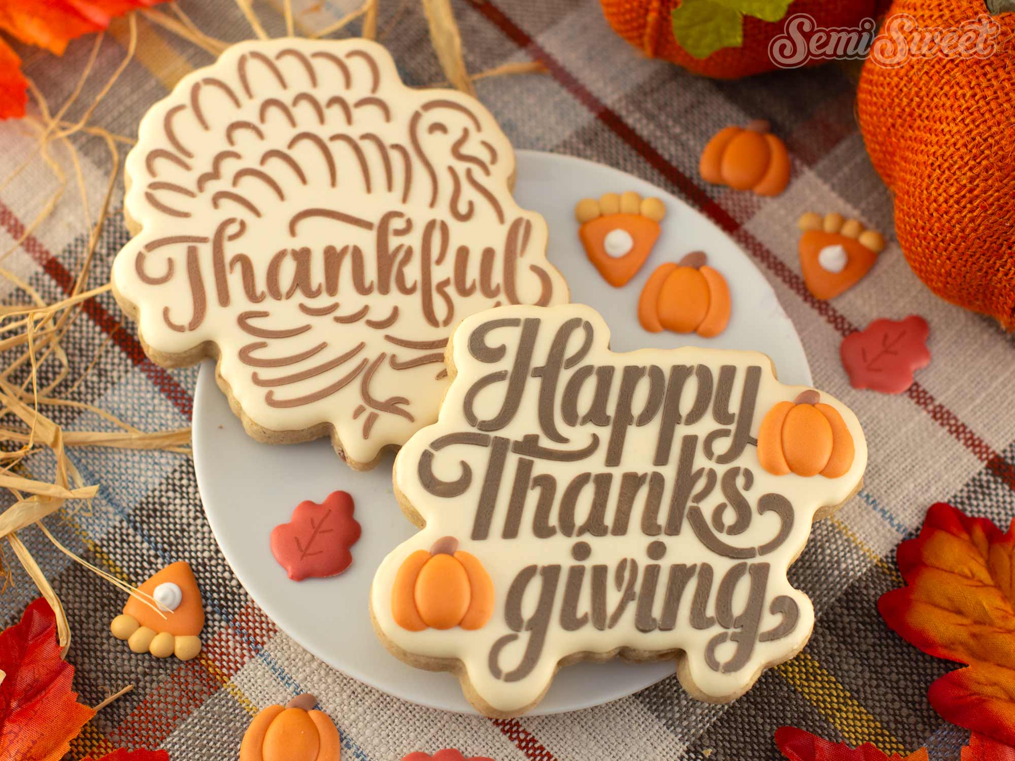 Make Easy Thanksgiving Cookies with Our New Turkey and “Happy Thanksgiving” Designs