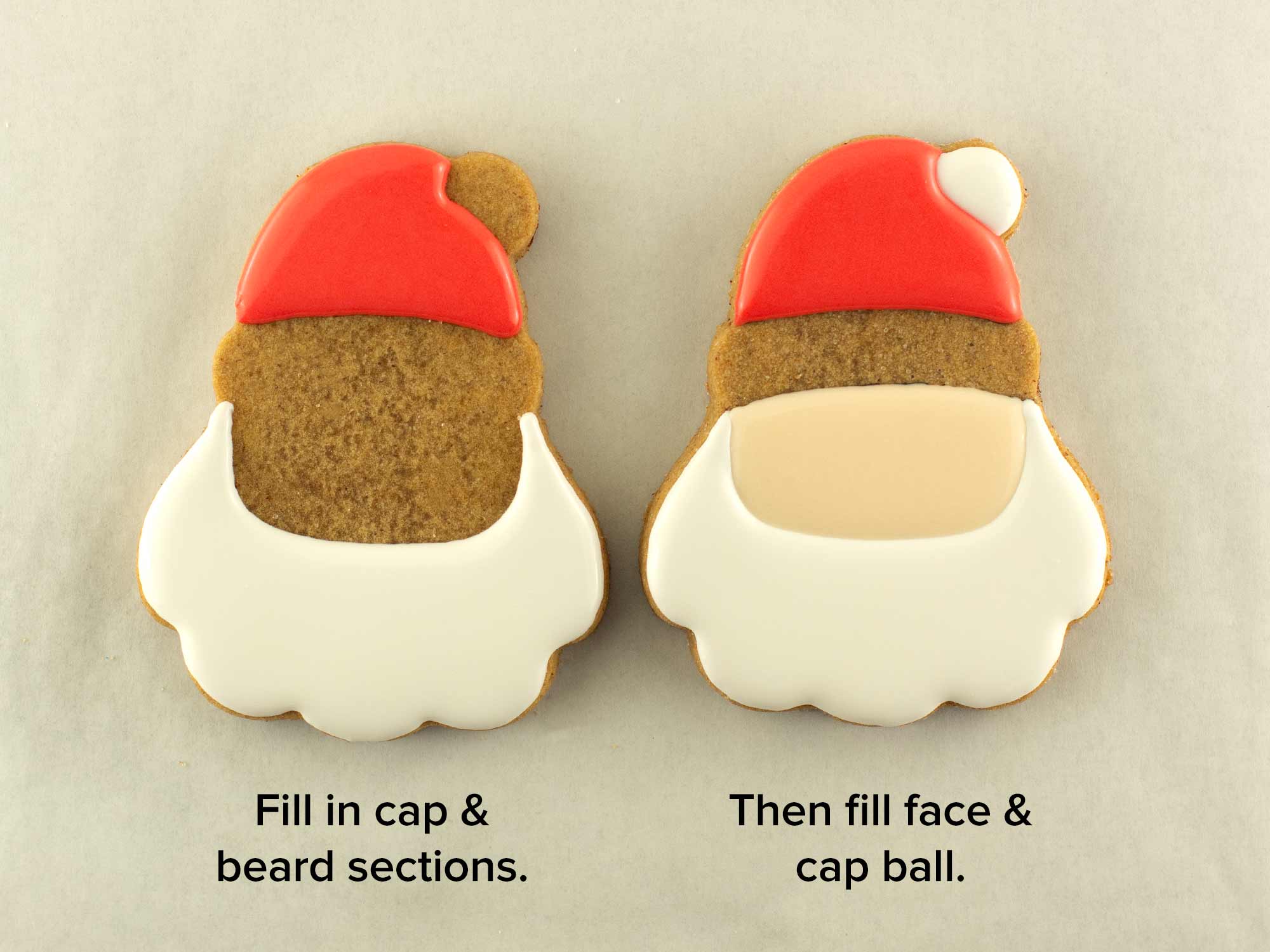 Cookie Decorating Santa Cookies