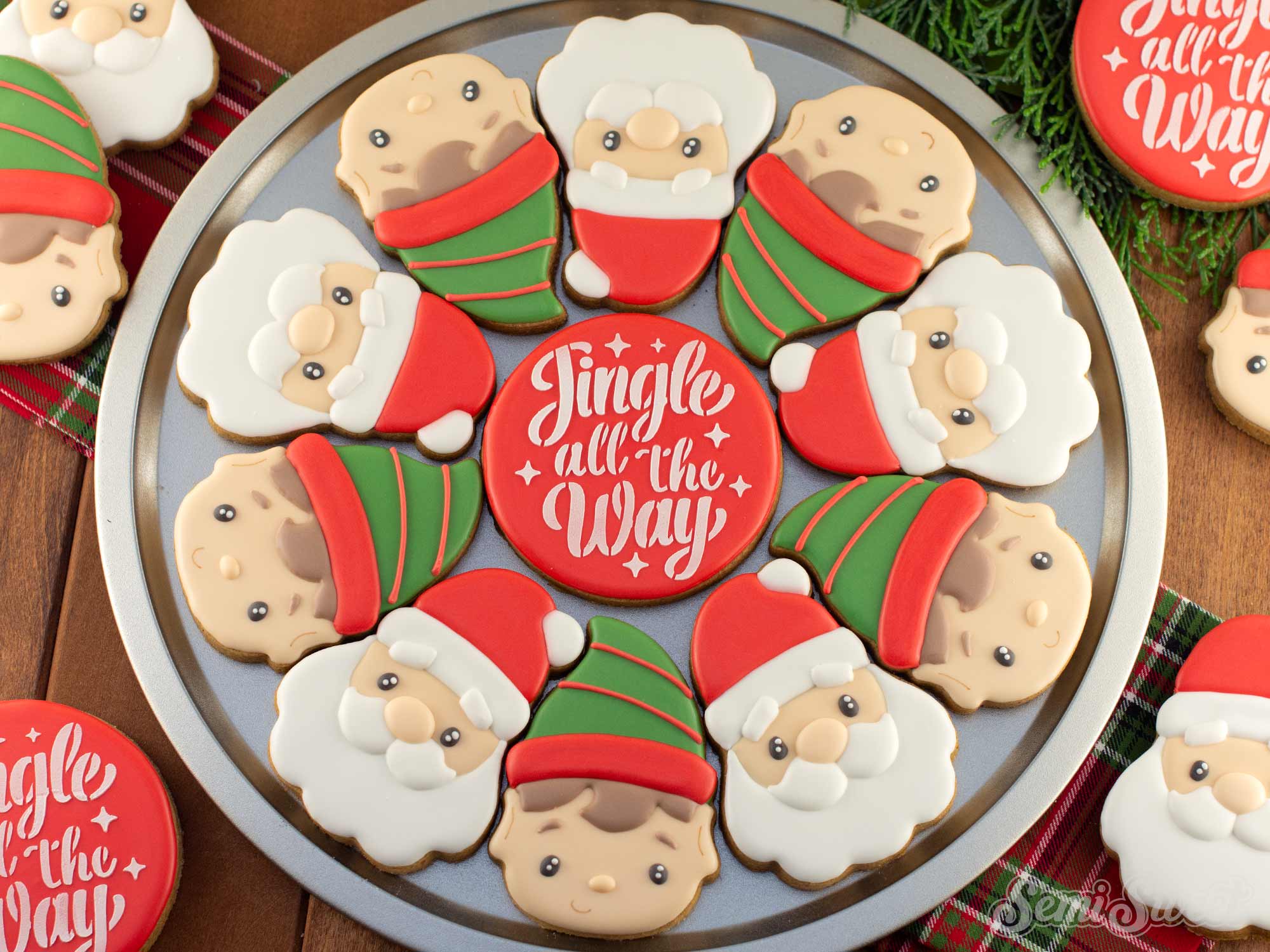 Santa and Elf cookie platter