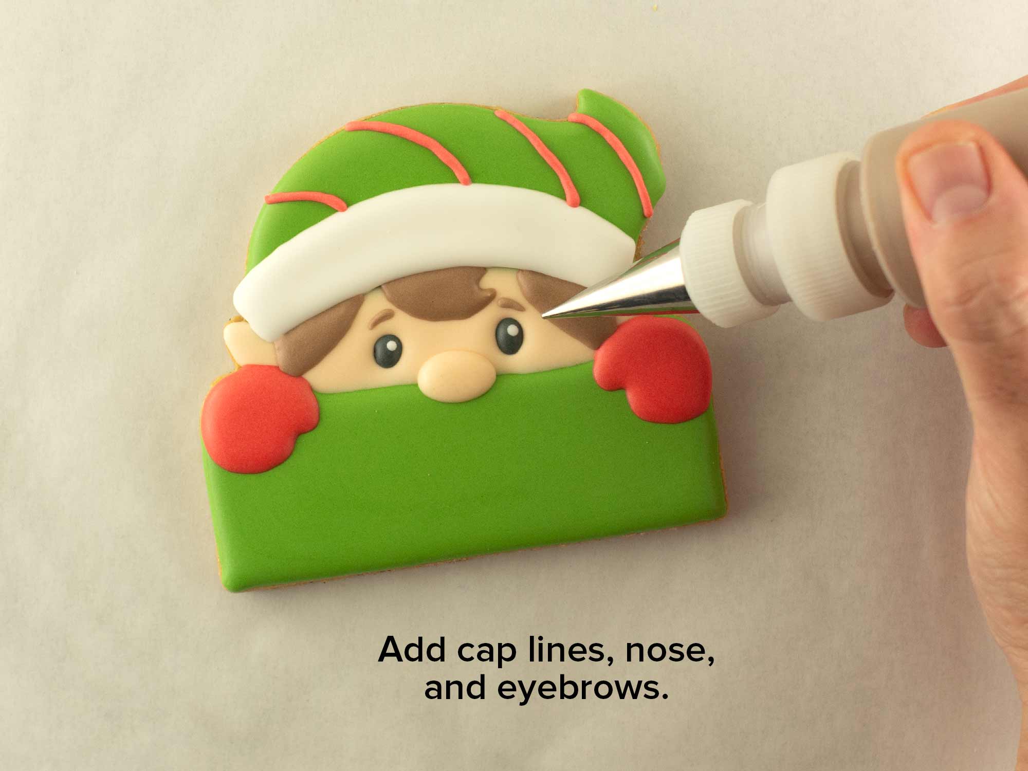Cookie decorating elf cookies