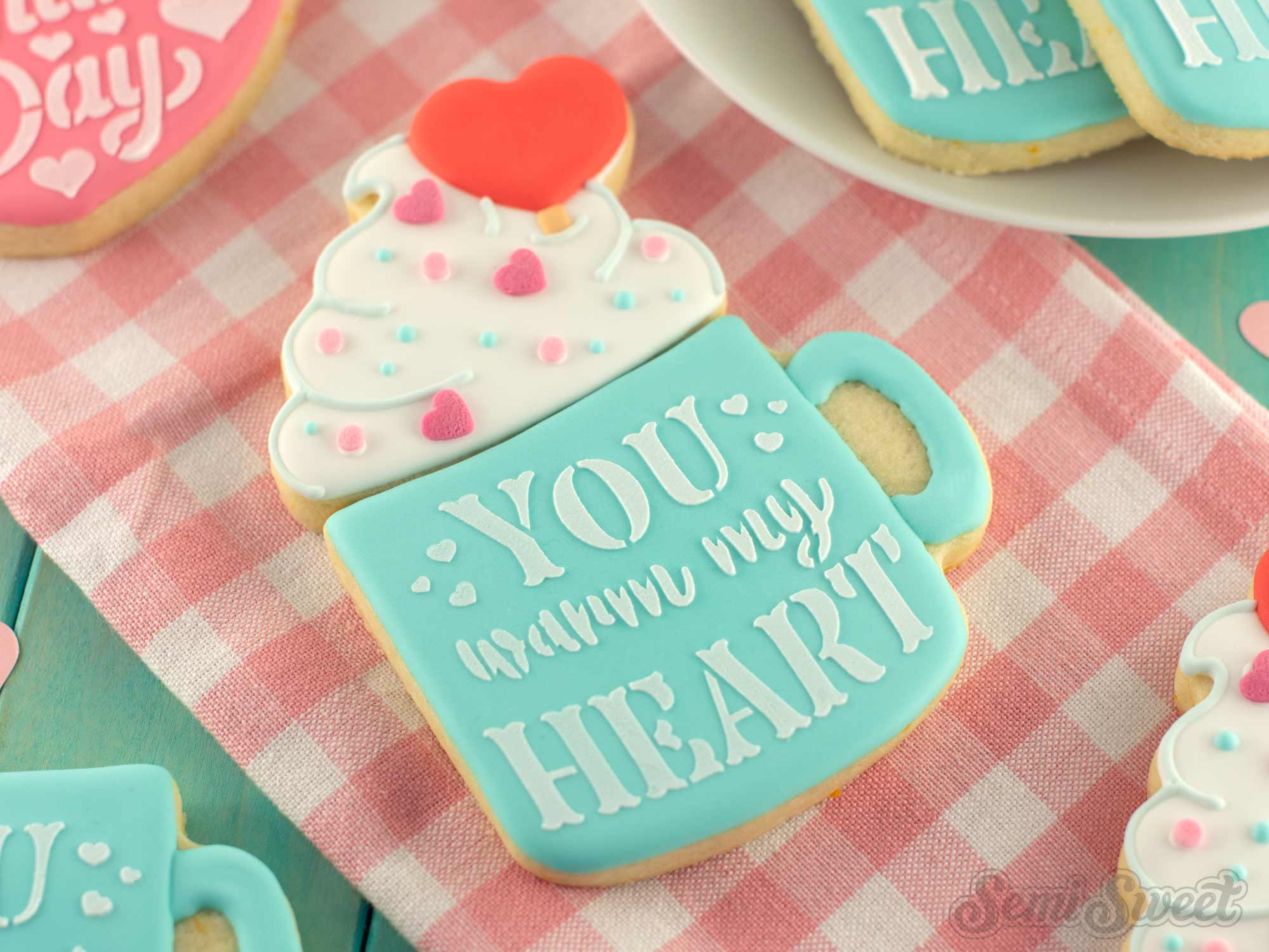 Valentine’s Day Coffee Mug Cookie Decorating Tutorial with Royal Icing
