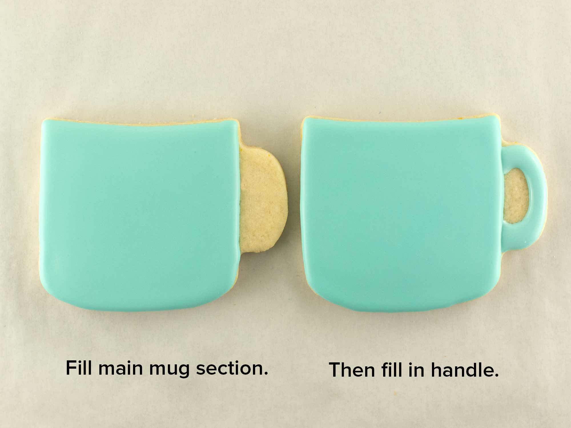 Valentine mug cookie decorating