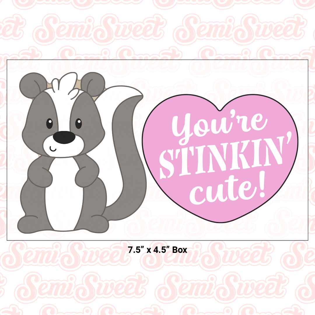 skunk cookie cutter Valentine's day set