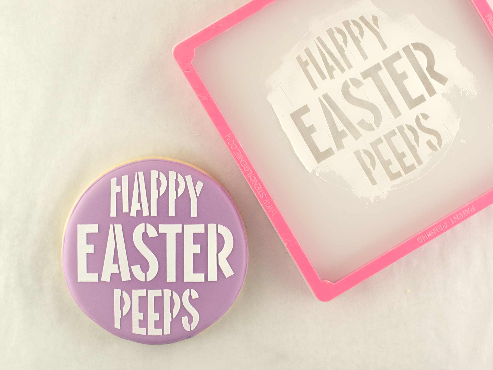 cookie stencil with royal icing